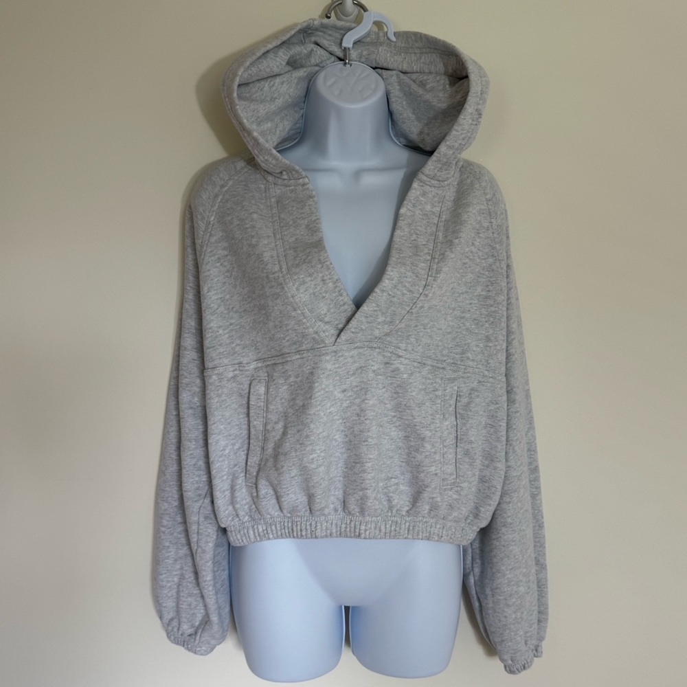 Gray Cropped Aerie Hoodie